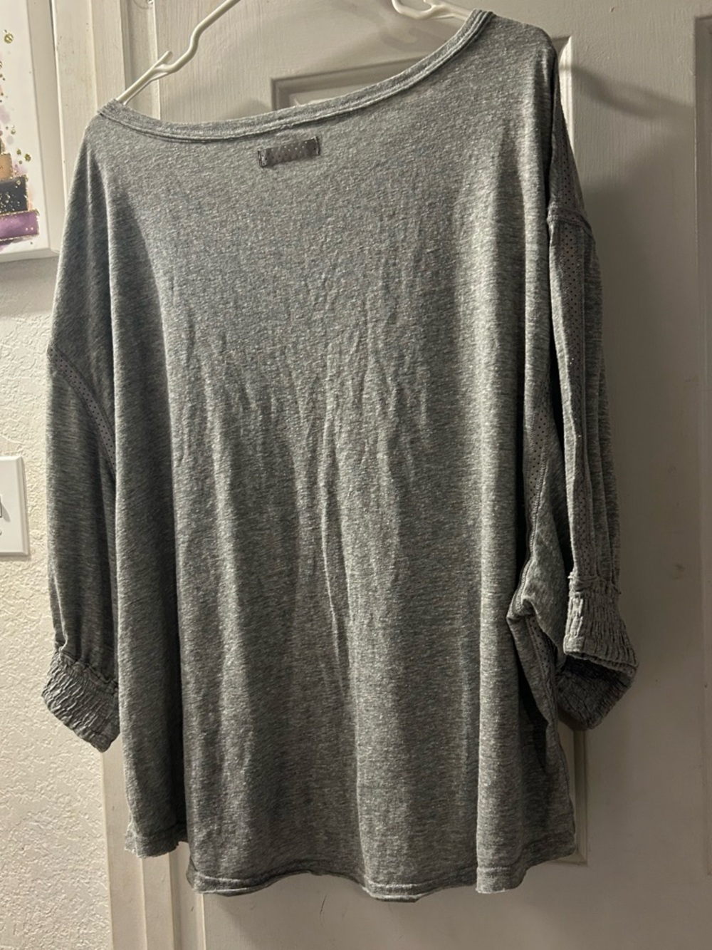 Free People Heather Gray Lightweight Pullover Top - Picture 2 of 3